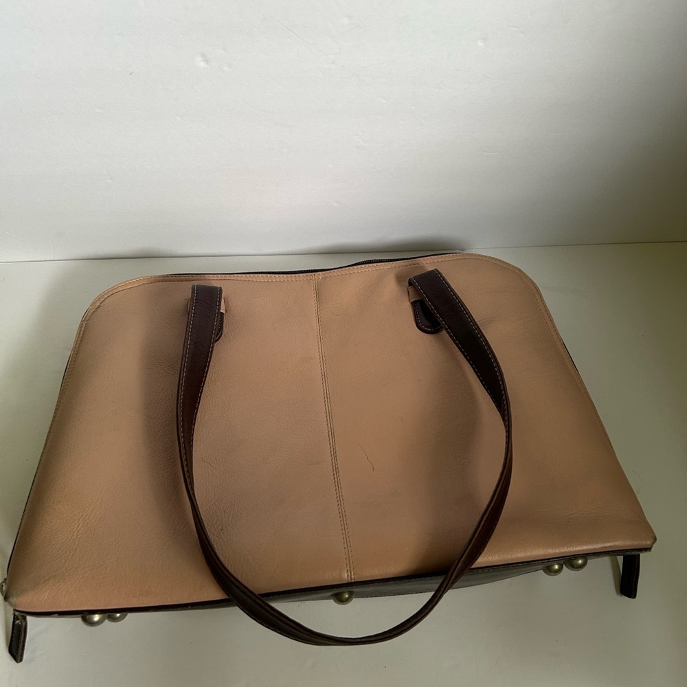 Latico Designer Leather Tote natural pink beautiful carry-all